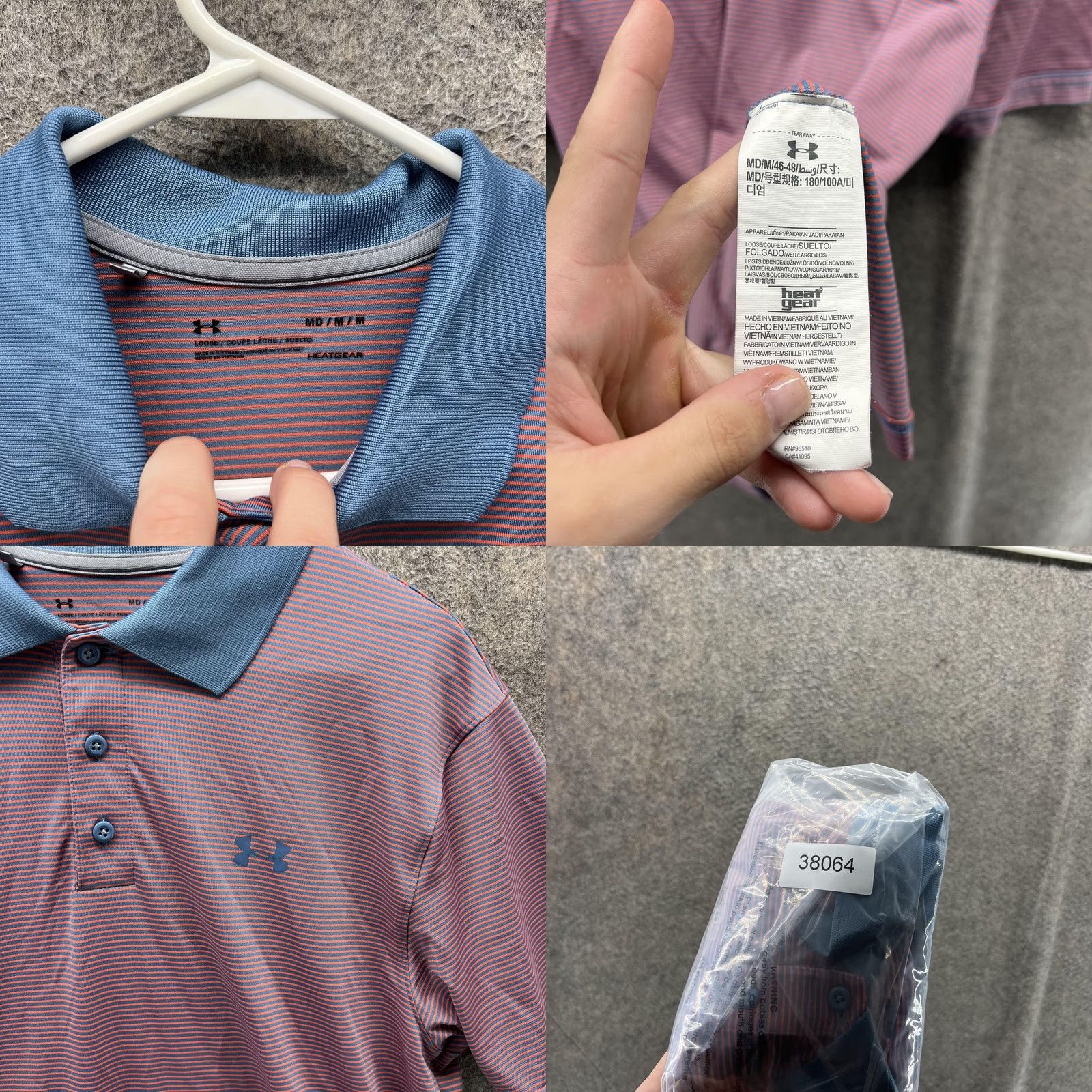 Under Armour Under Armour Polo Shirt Mens M Blue Stripe HeatGear Loose Fit Golf 1323444 Size US M / EU 48-50 / 2 - 8 Thumbnail