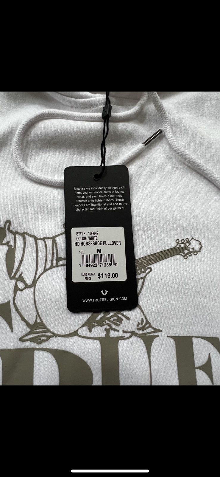 Designer × True Religion True religion White Buddha Logo White hoodie Sz M Size US M / EU 48-50 / 2 - 2 Thumbnail
