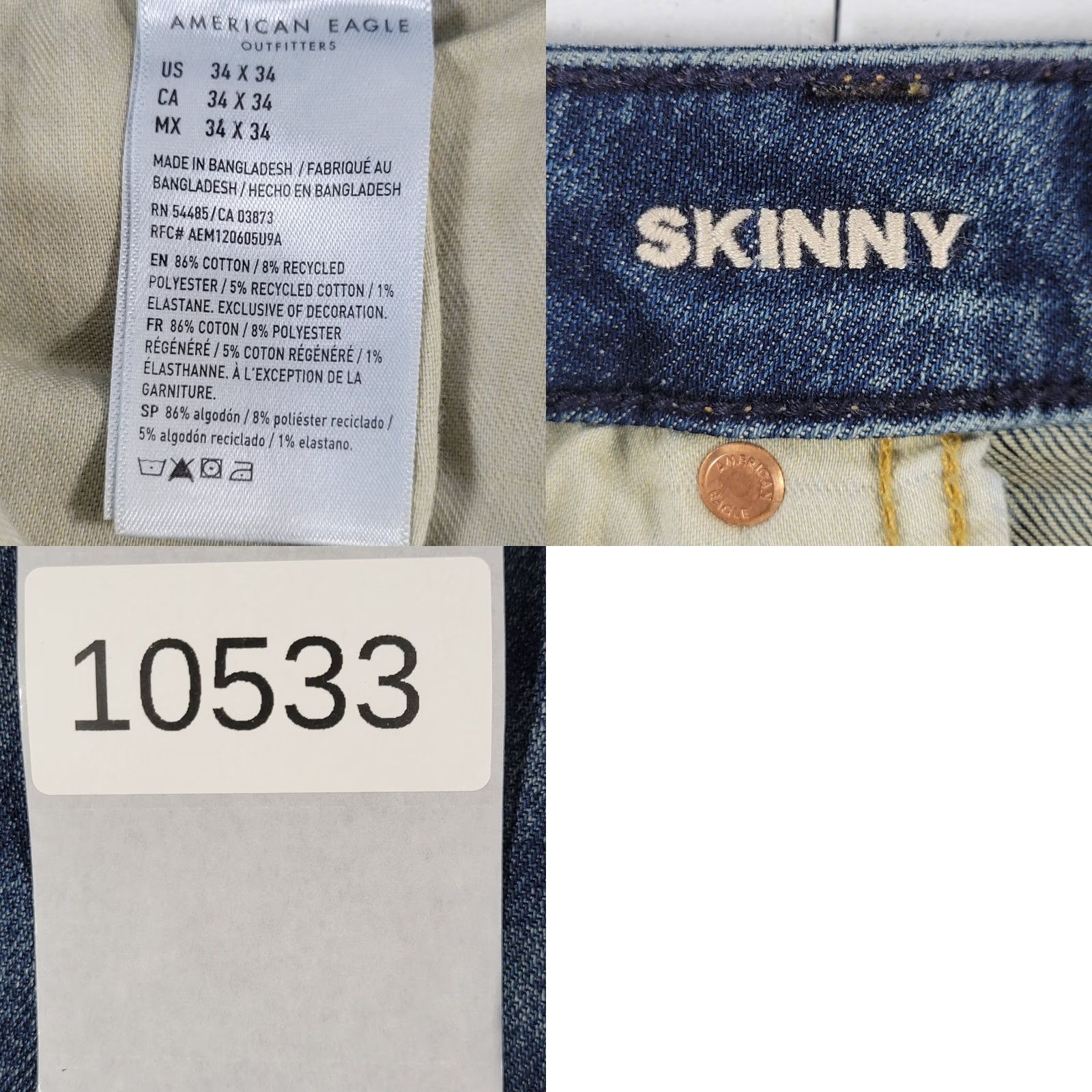 ハンドメイドあ American Eagle Outfitters Jeans Slim 5-Pocket Denim Medium Wash