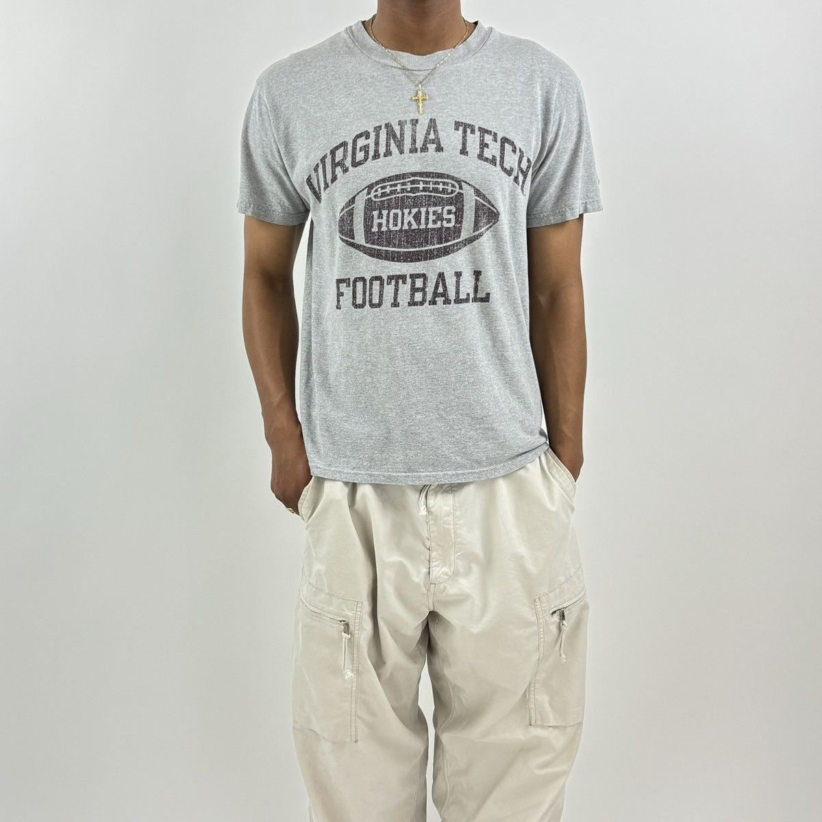 Champion vintage Y2K VIRGINIA TECH HOKIES UNIVERSITY Football t-shirt Size US M / EU 48-50 / 2 - 3 Thumbnail