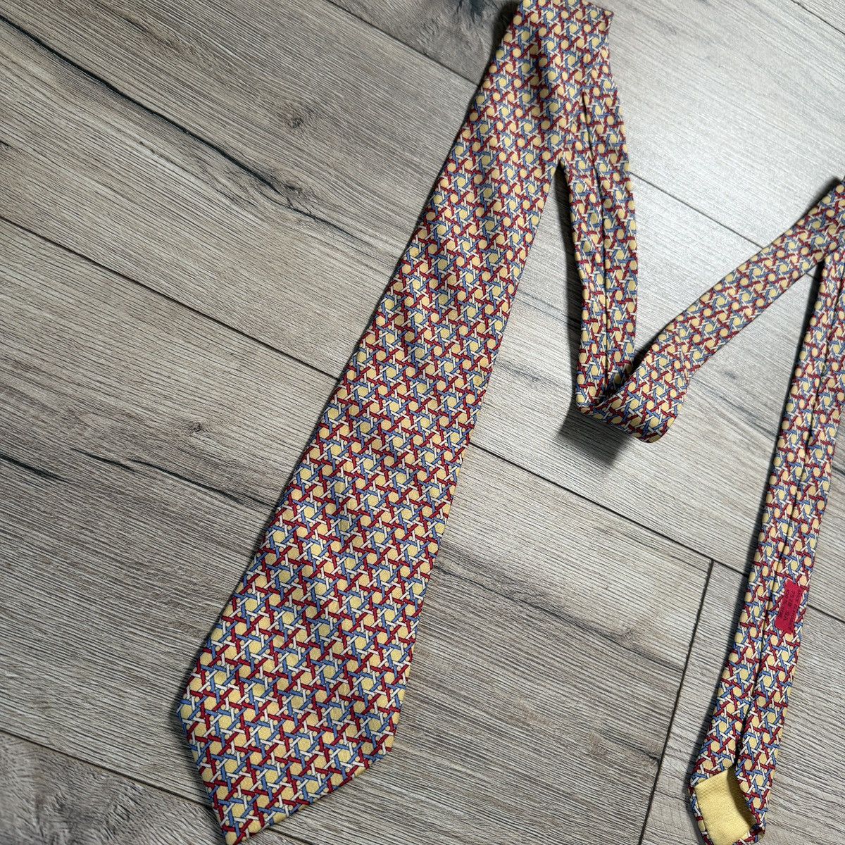 Hermes Hermes Chain Monogram Silk Tie Size ONE SIZE - 2 Thumbnail