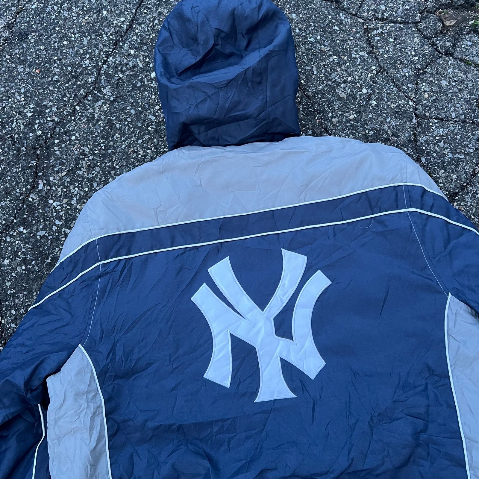 MLB Streetwear Vintage Vintage Y2K New York Yankees nylon zip up hooded rain jacket Grailed