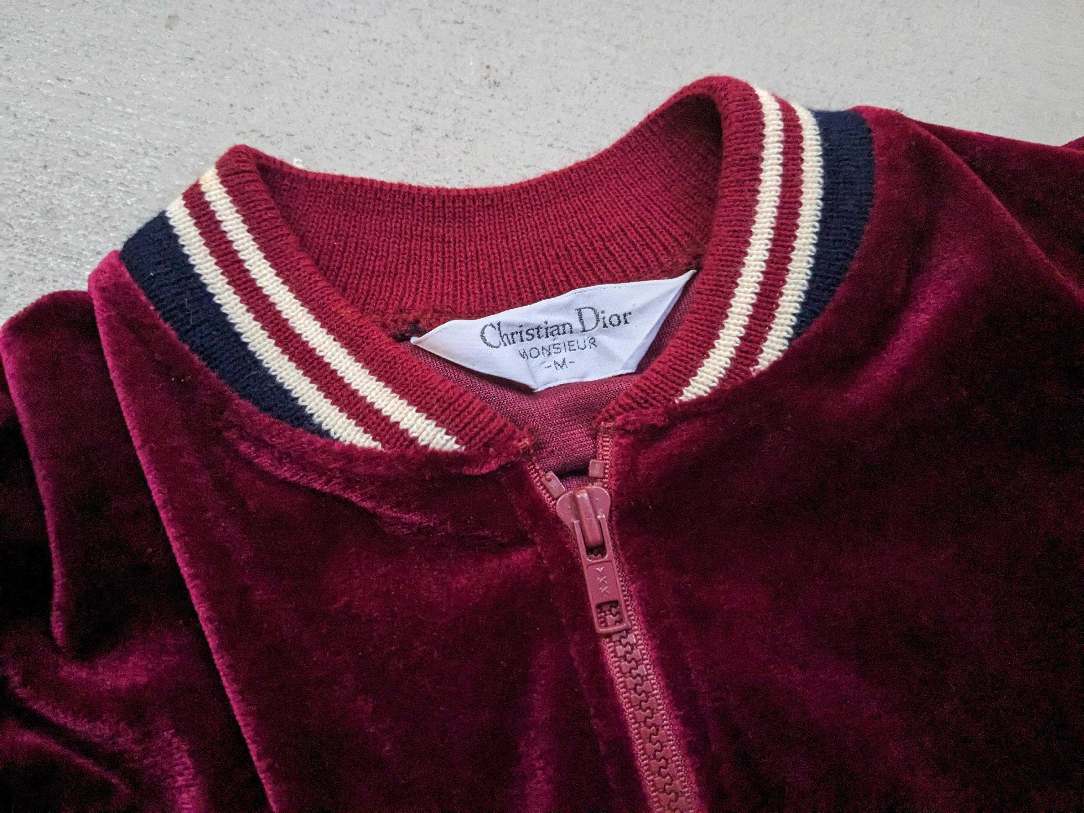 Christian Dior Monsieur Vintage Christian Dior Velvet Zip Up Shirt Medium Burgundy Size US M / EU 48-50 / 2 - 7 Thumbnail