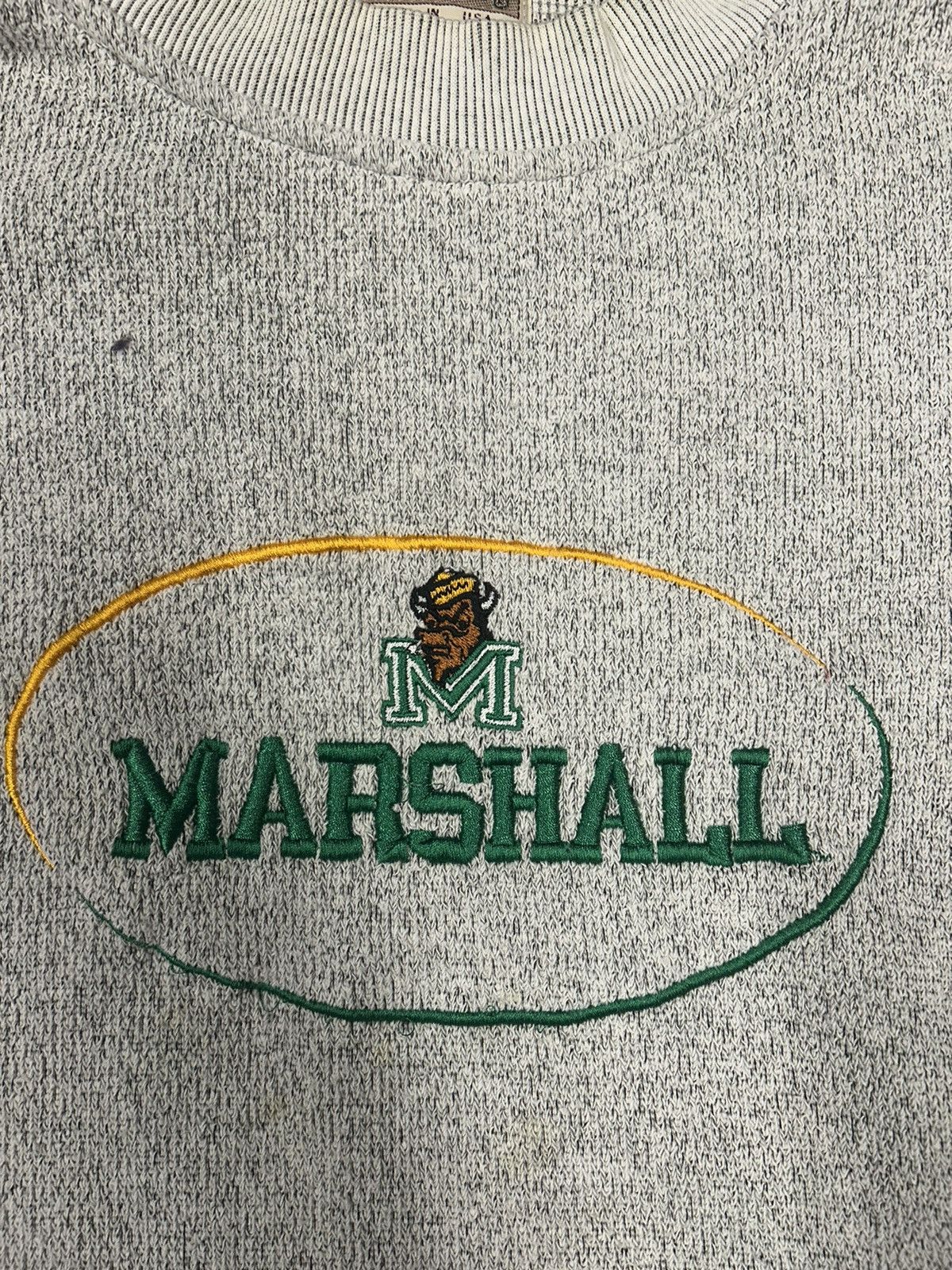 Vintage Crazy Vintage 90s Essential Marshal University Grey Crewneck Size US XL / EU 56 / 4 - 2 Thumbnail