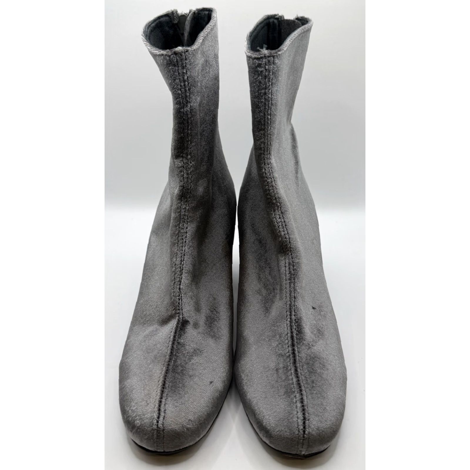 Free People FREE PEOPLE GRAY VELVET ANKLE BOOTS Back Zip EU 39 US 8.5 Size US 6 / IT 36 - 3 Thumbnail
