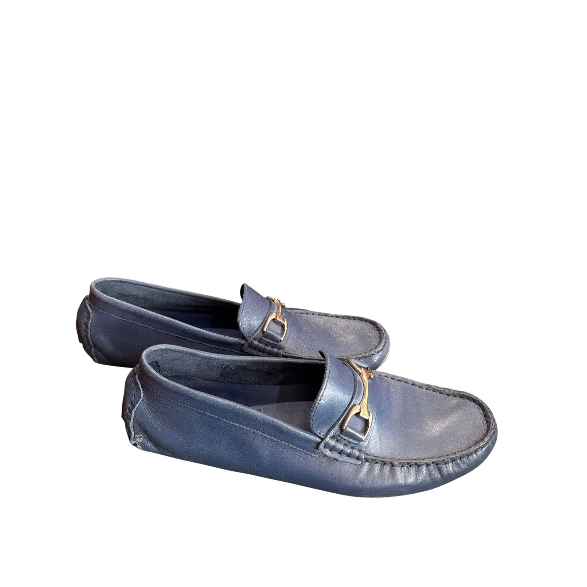 Mercanti Fiorentini Mercanti Fiorentini Mens Blue Leather Slip-On Loafers Size 1 Size US 10 / EU 43 - 5 Thumbnail