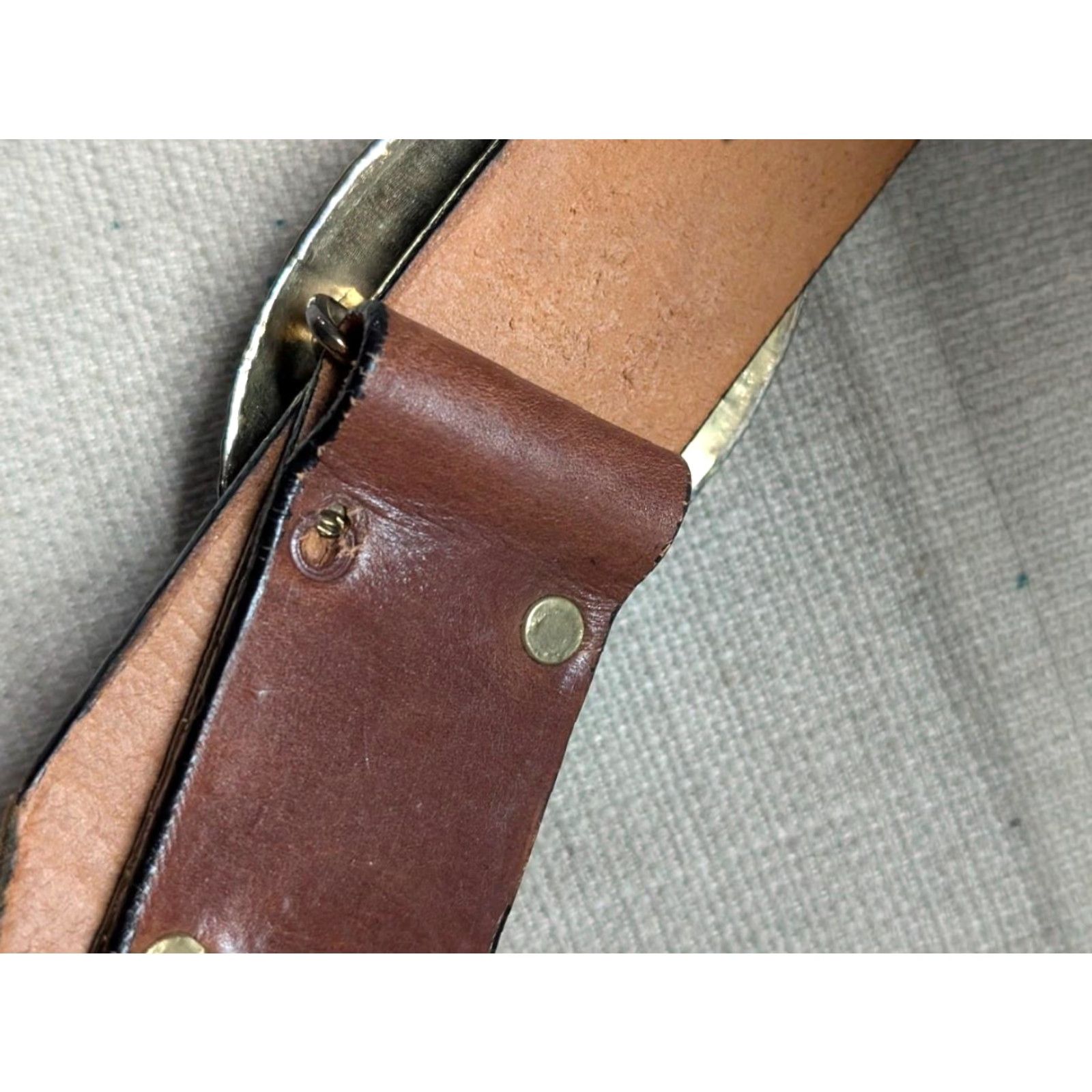Vintage VINTAGE western belt belt buckle tooled landscape brown 26 Women Leather Cowhide landscape 90s Cowboys Mens Women Size ONE SIZE - 7 Thumbnail