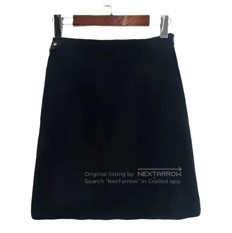 Louis Vuitton Louis Vuitton Black Cotton Blend Mini Skirt . Size 22" - 2 Thumbnail