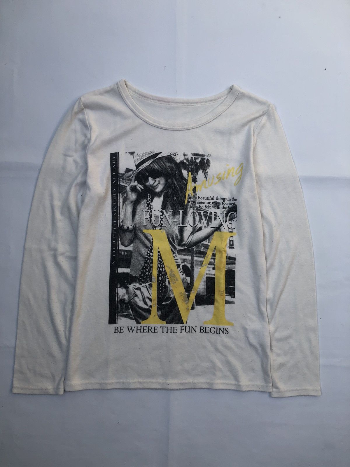 image of Hysteric Glamour x Ppfm Be Where The Fun Begins Longs Sleeve Poem Lgb Style in Cream (Size Large)