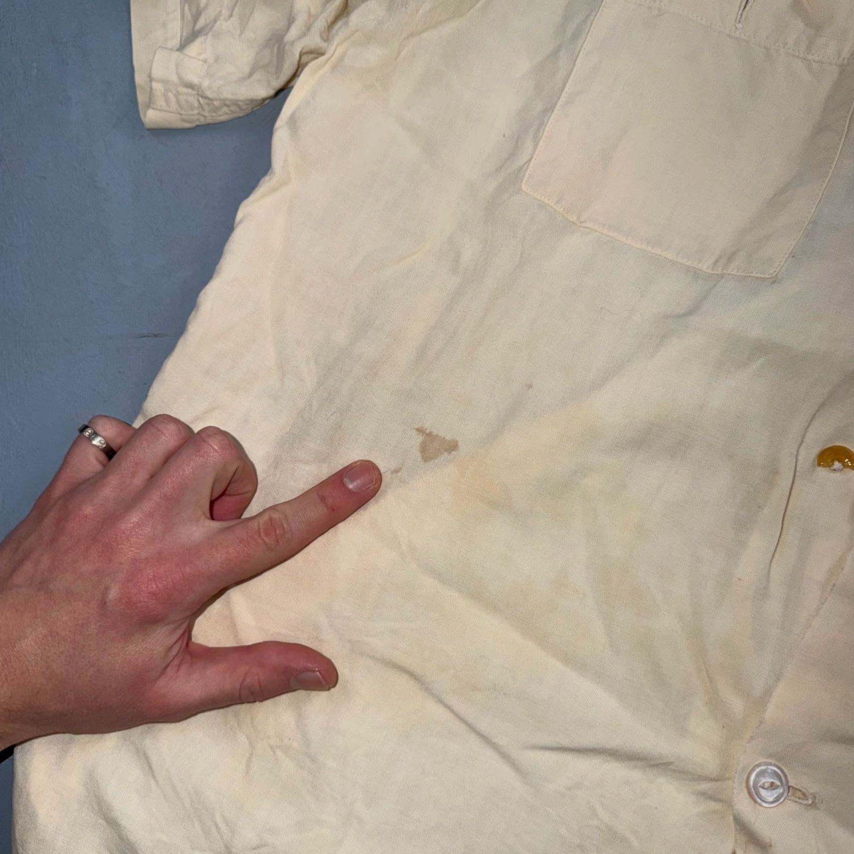 Nat Nast VTG Nat Nast Shirt 1950s Button-Up Short Sleeve Collared Silk Cotton Gabardine Rayon Yellow Mens M Retro 50s Rockabilly Embroidered Pleated Rare Size US M / EU 48-50 / 2 - 5 Thumbnail
