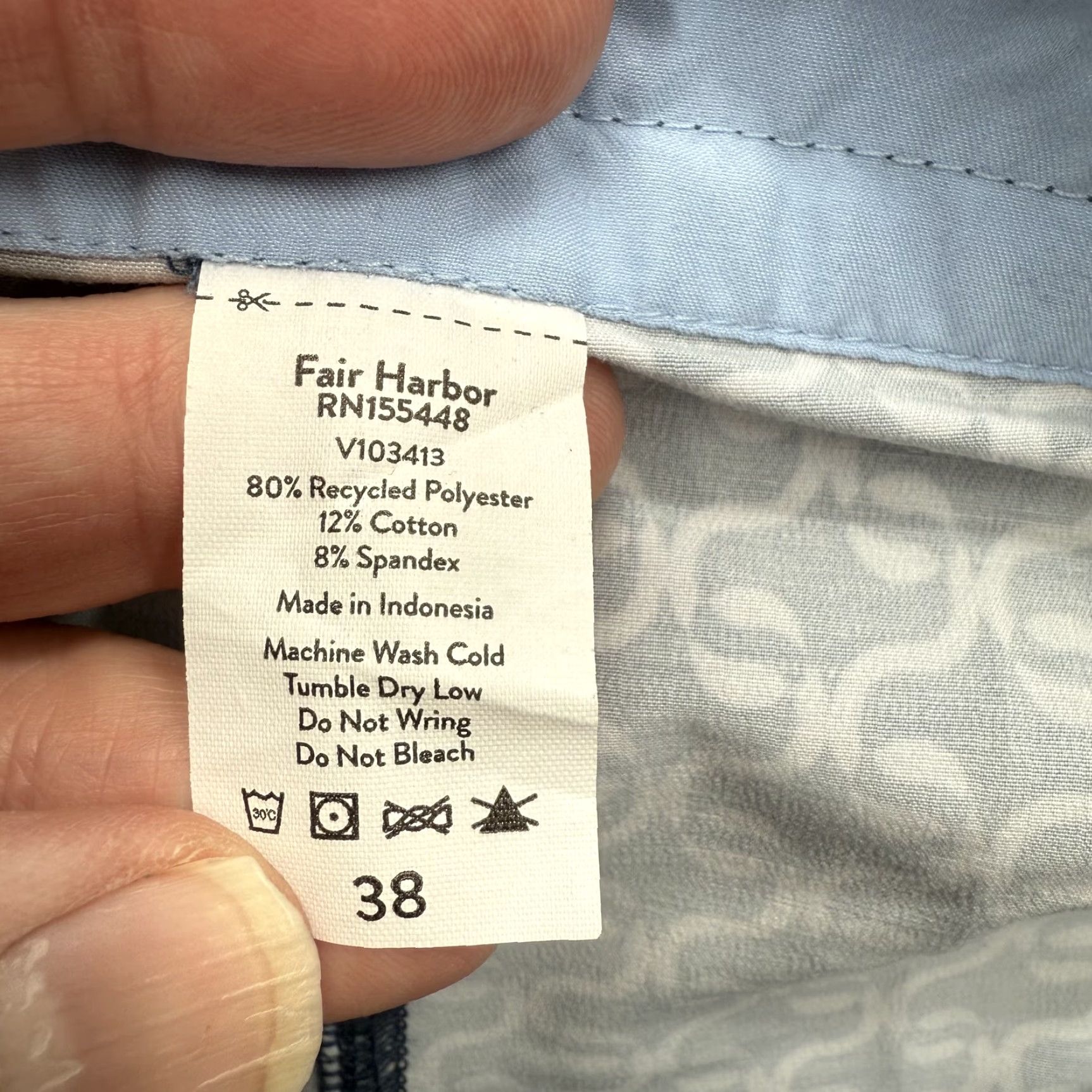 Vintage Fair Harbor Nautilus Boardshort Mens 38 Navy Geo Swim Trunks Recycled Polyester Surf Size US 38 / EU 54 - 3 Thumbnail