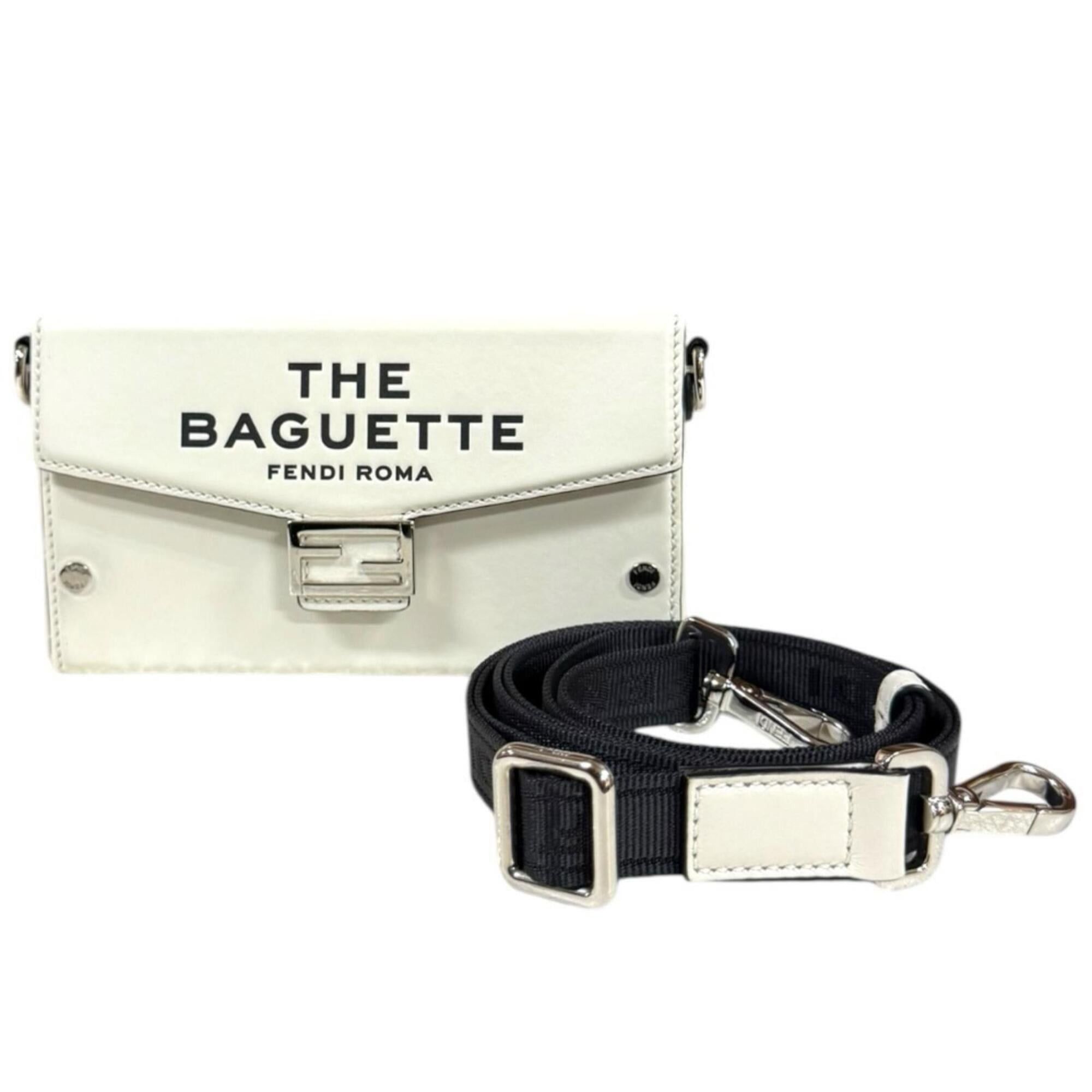Fendi Fendi x Marc Jacobs Collaboration Baguette Phone Pouch Shoulder Bag, Leather 7AS139, White, Men's/Women's, Used, 2-way Size ONE SIZE - 1 Thumbnail