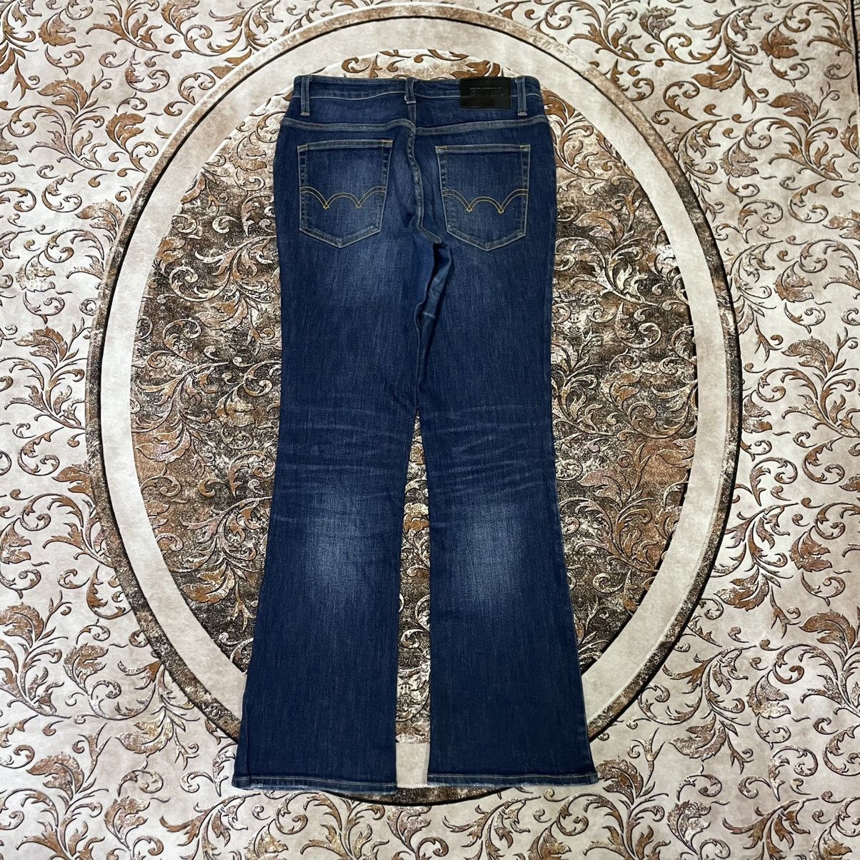 Edwin 🔥Vintage Edwin Black Tab Stoned Washed Distress Flare Jeans Size US 31 - 4 Thumbnail