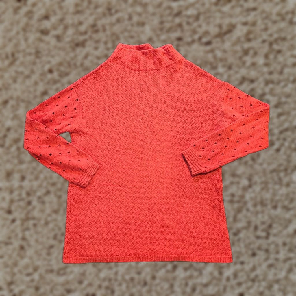 Anthropologie Moth Sweater Women Small Orange Cashmere Blend High Neck Pullover Casual Winter Fall Spring Size S / US 4 / IT 40 - 1 Thumbnail