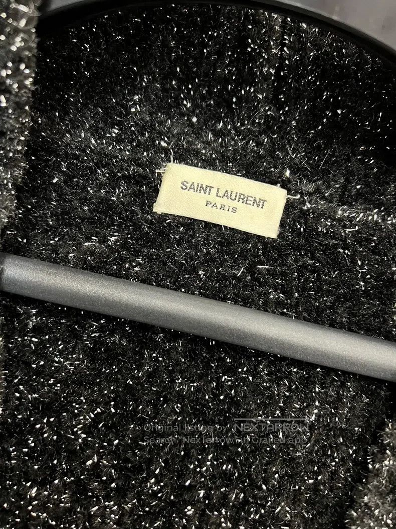 Saint Laurent Paris Saint Laurent Paris Black Silver Starry Knit Cardigan Jack Size US S / EU 44-46 / 1 - 3 Thumbnail