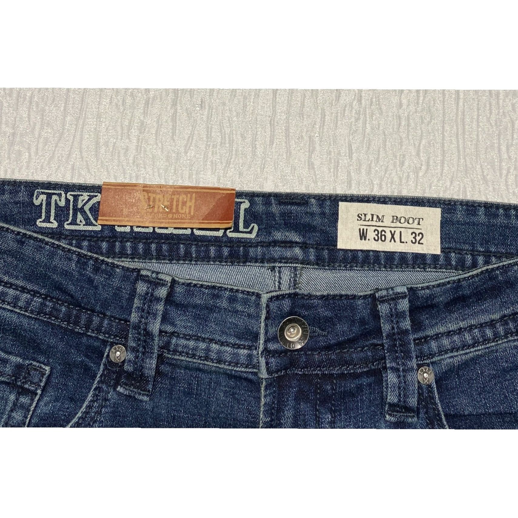 Vintage Axel Jeans Bootcut Slim Mens 36x32 Blue Stretch Denim Regular 5-Pocket Button Zip Slim Fit Men’s Jeans Size US 36 / EU 52 - 4 Thumbnail