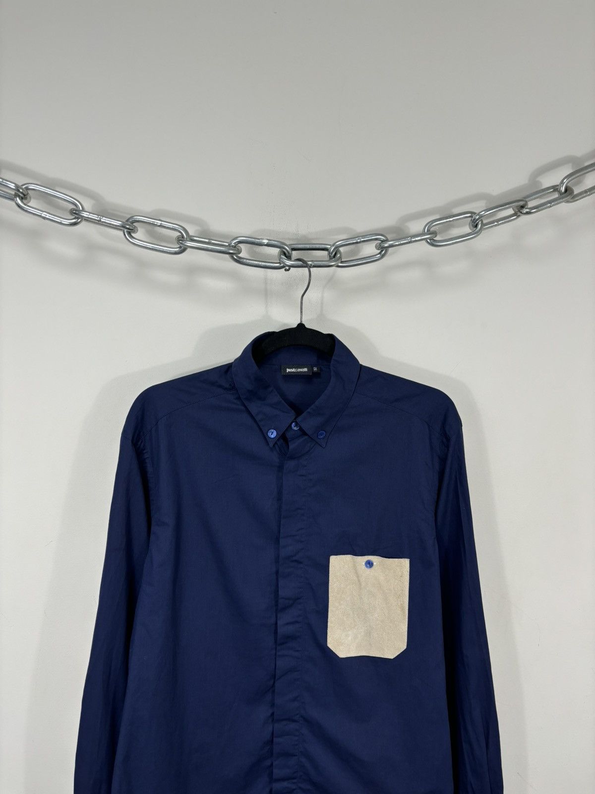 Just Cavalli Just Cavalli Men’s Leather Parts Button Down Dress Shirt Size US M / EU 48-50 / 2 - 2 Thumbnail