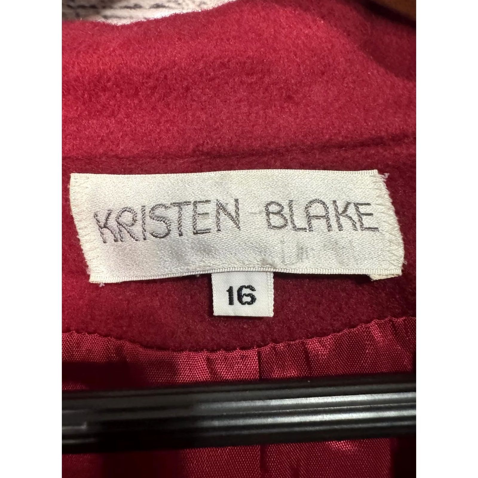 Vintage VINTAGE Kristen Blake Women's Long Coat Red Size 16 Wool Dress Coat Size XXL / US 16-18 / IT 52-54 - 3 Thumbnail