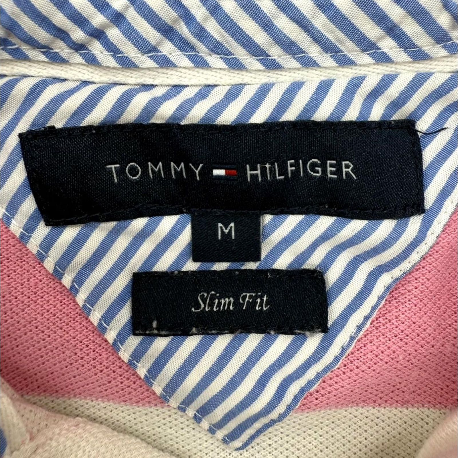 Tommy Hilfiger Tommy Hilfiger Mens M Multicolor Stripe Slim Fit Polo Cotton Shirt Size US M / EU 48-50 / 2 - 3 Thumbnail