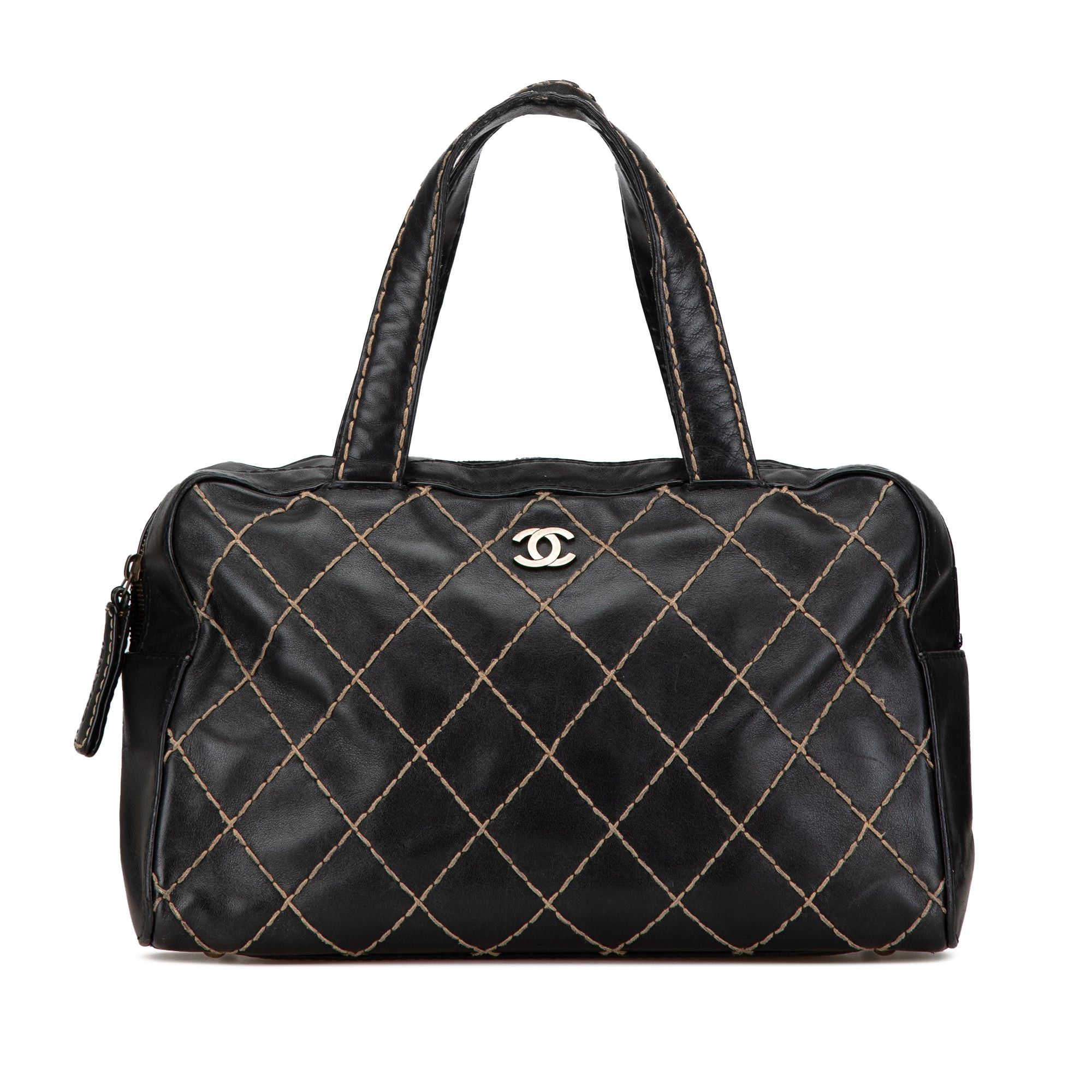 Chanel Chanel CC Wild Stitch Lambskin Handbag Black Size ONE SIZE - 1 Thumbnail