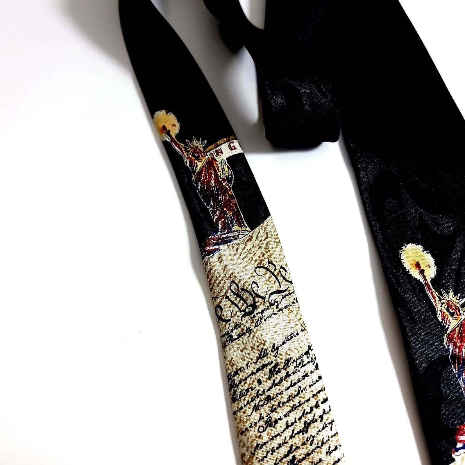 Designer Steven Harris Hand Made Black "We The People" Polyester Amer Size ONE SIZE - 3 Thumbnail