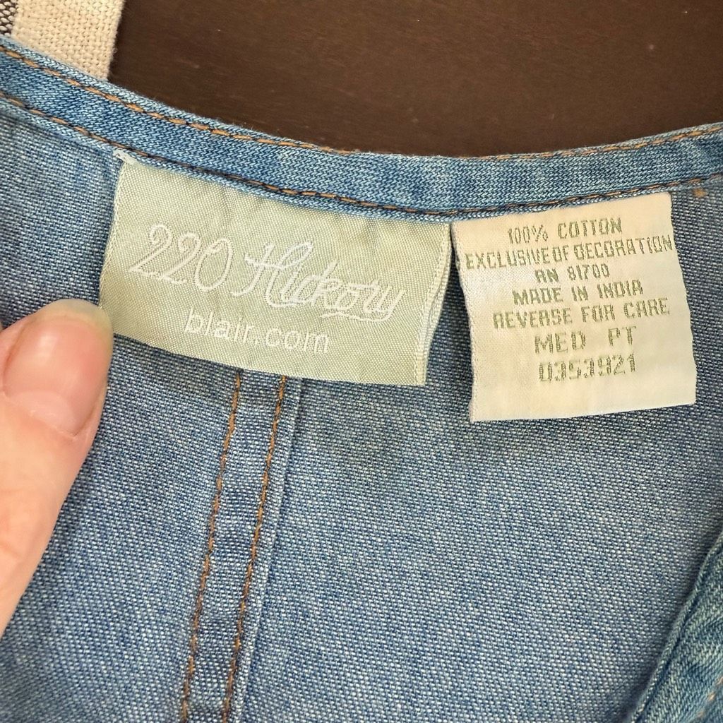 Vintage Vintage 90s 220 Hickory Blair Chambray Denim Button Front Ma Size M / US 6-8 / IT 42-44 - 6 Thumbnail