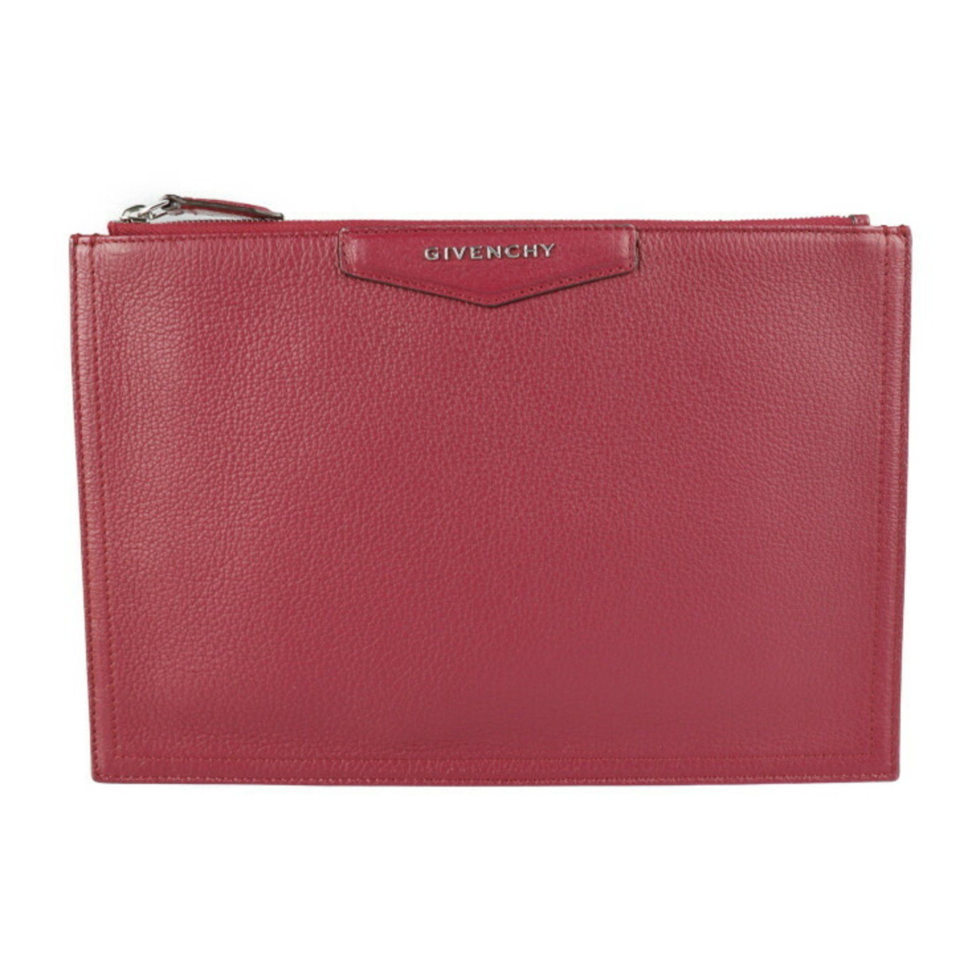 Givenchy GIVENCHY Antigona Pouch Second Bag BC06822012 653 Leather Bordeaux Clutch R2212103002067 Size ONE SIZE - 1 Thumbnail