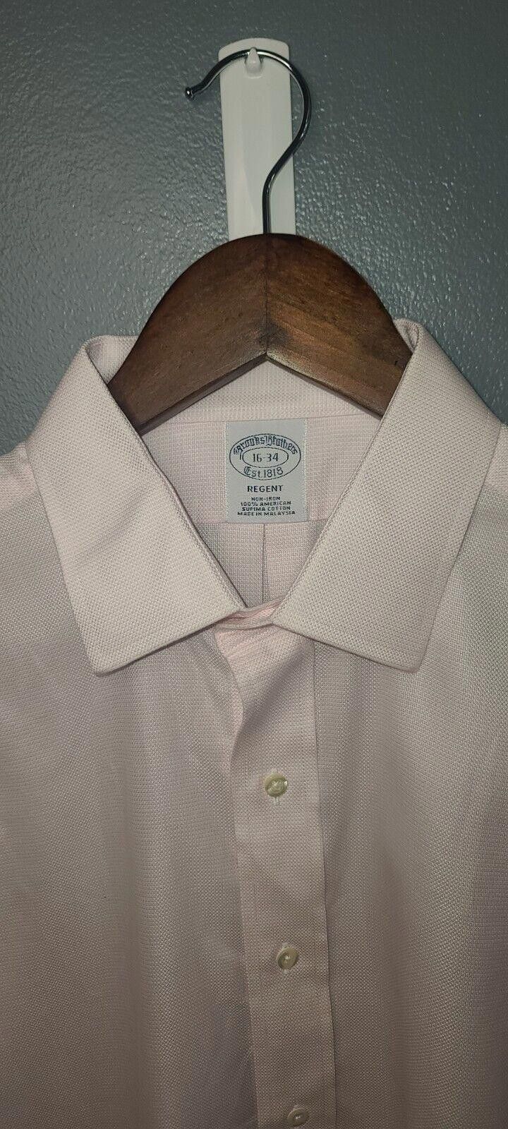 Brooks Brothers Brooks Brothers Regent Slim Fit 16-34 solid pink non iron Size 38R - 3 Thumbnail