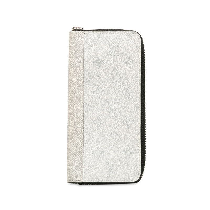 image of Louis Vuitton Monogram Antarctica Zippy Vertical Wallet in White, Women's