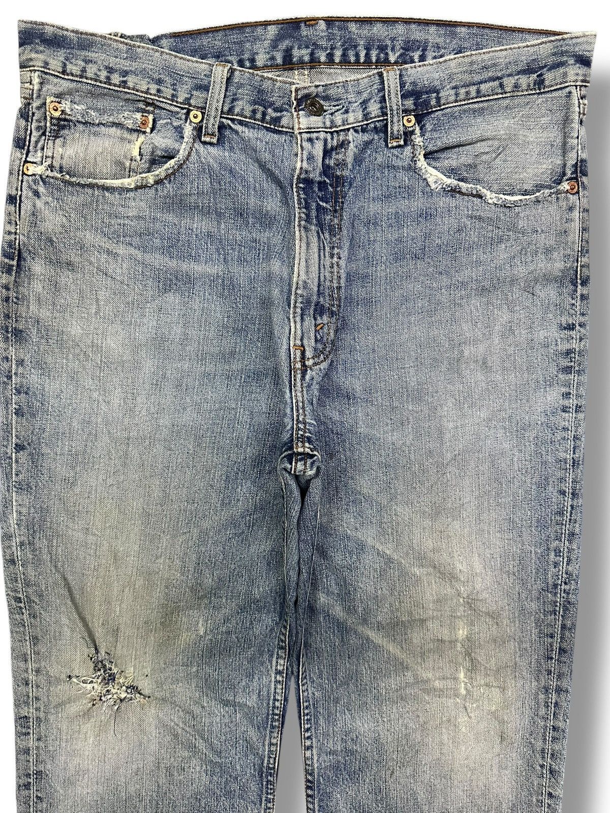 Levi's Vintage Levi’s 502 Distressed Straight Fit Denim Faded Wash Size US 36 / EU 52 - 2 Thumbnail