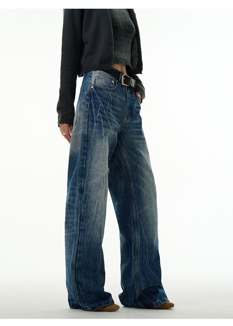 Japanese Brand × Jean Men's American retro lightning pattern loose jeans Size US 32 / EU 48 - 3 Thumbnail