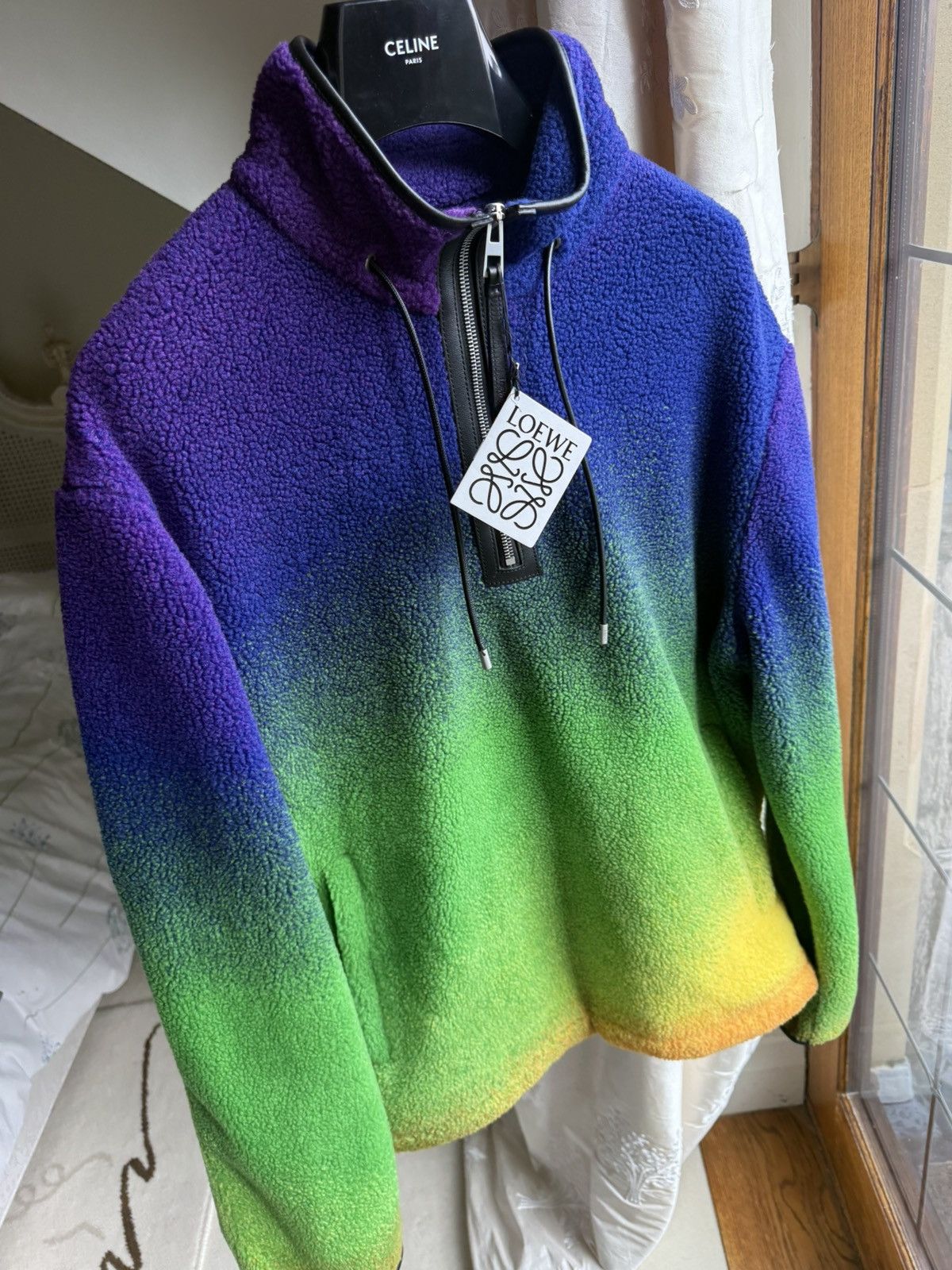 Loewe $2.5k 🤑 Loewe gradient Rainbow fleece leather detail jacket Size US L / EU 52-54 / 3 - 20 Thumbnail