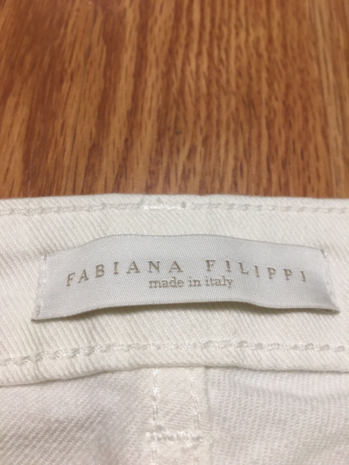 Fabiana Filippi Fabiana Filippi Slim Cut Beaded Cuff Jeans White RRP $550 Size 34" / US 12 / IT 48 - 12 Thumbnail