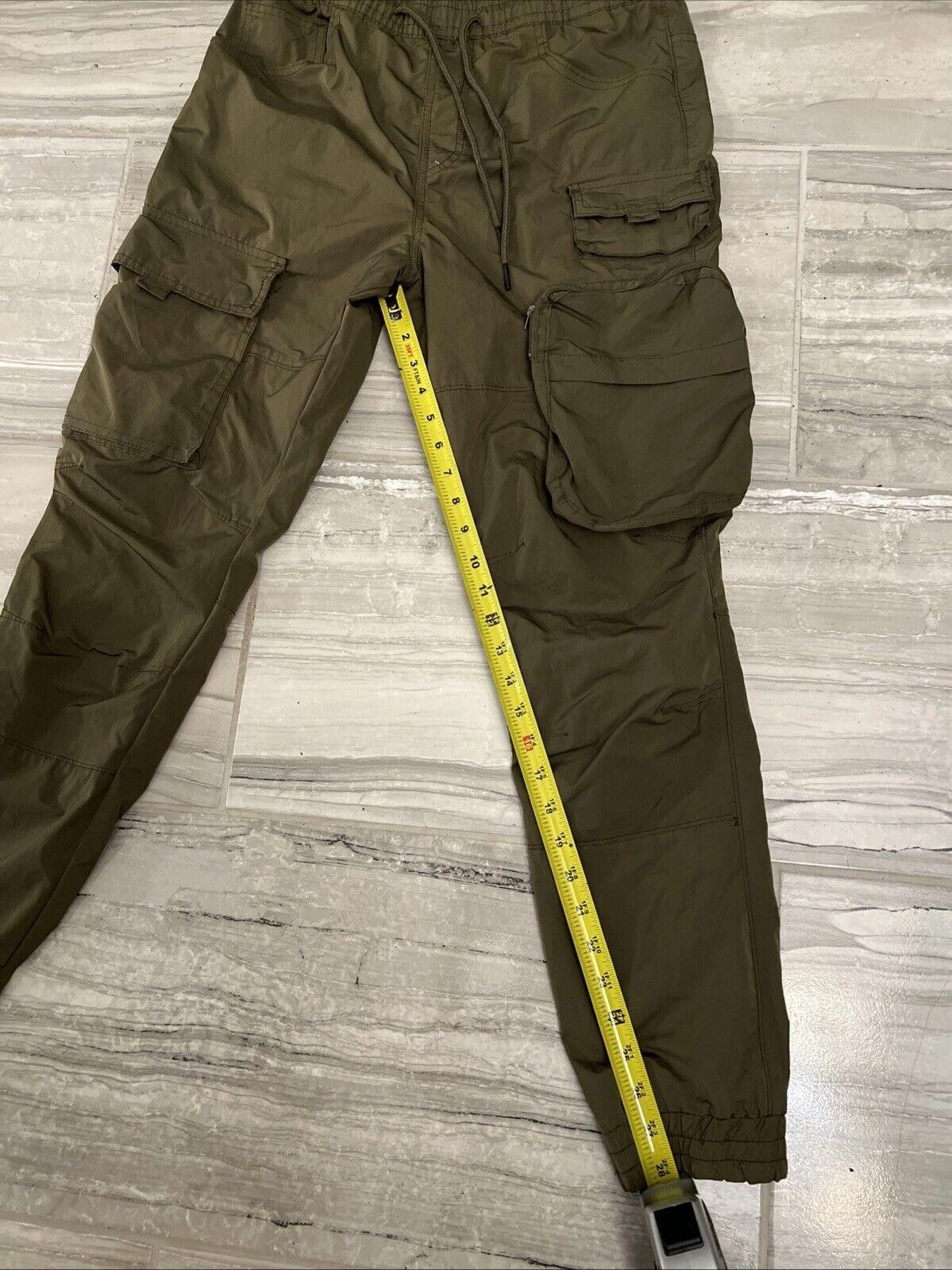 Designer Grindhouse Cargo Pants Olive Pockets Drawstring Elastic Size US 32 / EU 48 - 3 Thumbnail