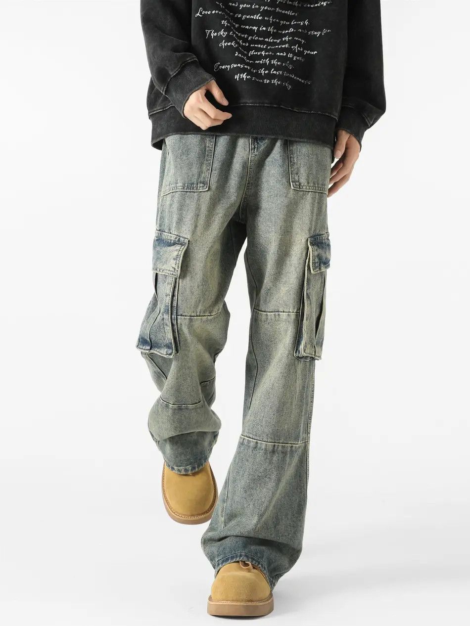 Japanese Brand × Jean Retro loose high street wide leg jeans Size US 32 / EU 48 - 2 Thumbnail