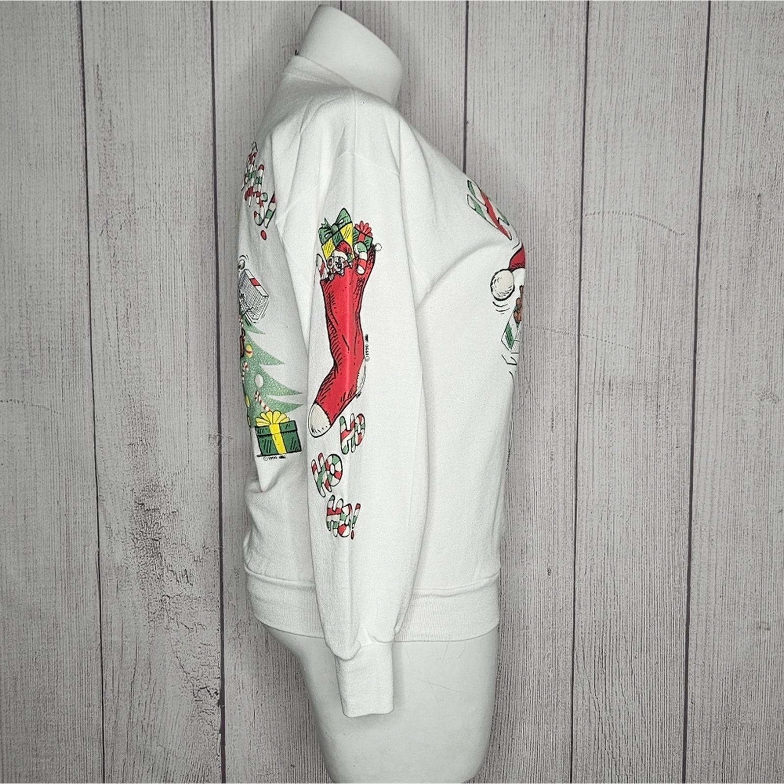 Vintage VTG 1990 Double Sided Crewneck Christmas HO HO HO Sweater, L Size US L / EU 52-54 / 3 - 4 Thumbnail