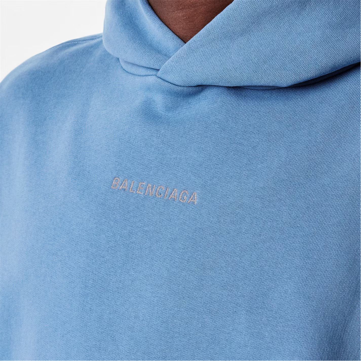 Balenciaga o1g2r1mq0226 Relaxed Fit Pull Over Hoodie In Blue Size US M / EU 48-50 / 2 - 5 Thumbnail