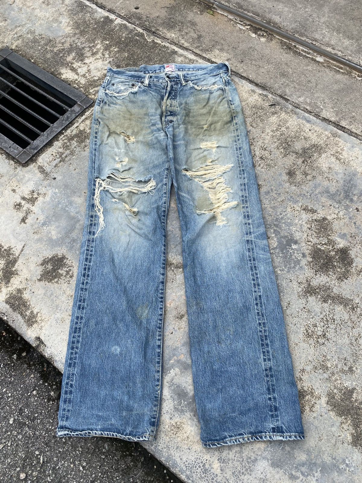 Prps Vintage Distressed Prps Selvedge Denim Pants Size US 33 - 1 Thumbnail