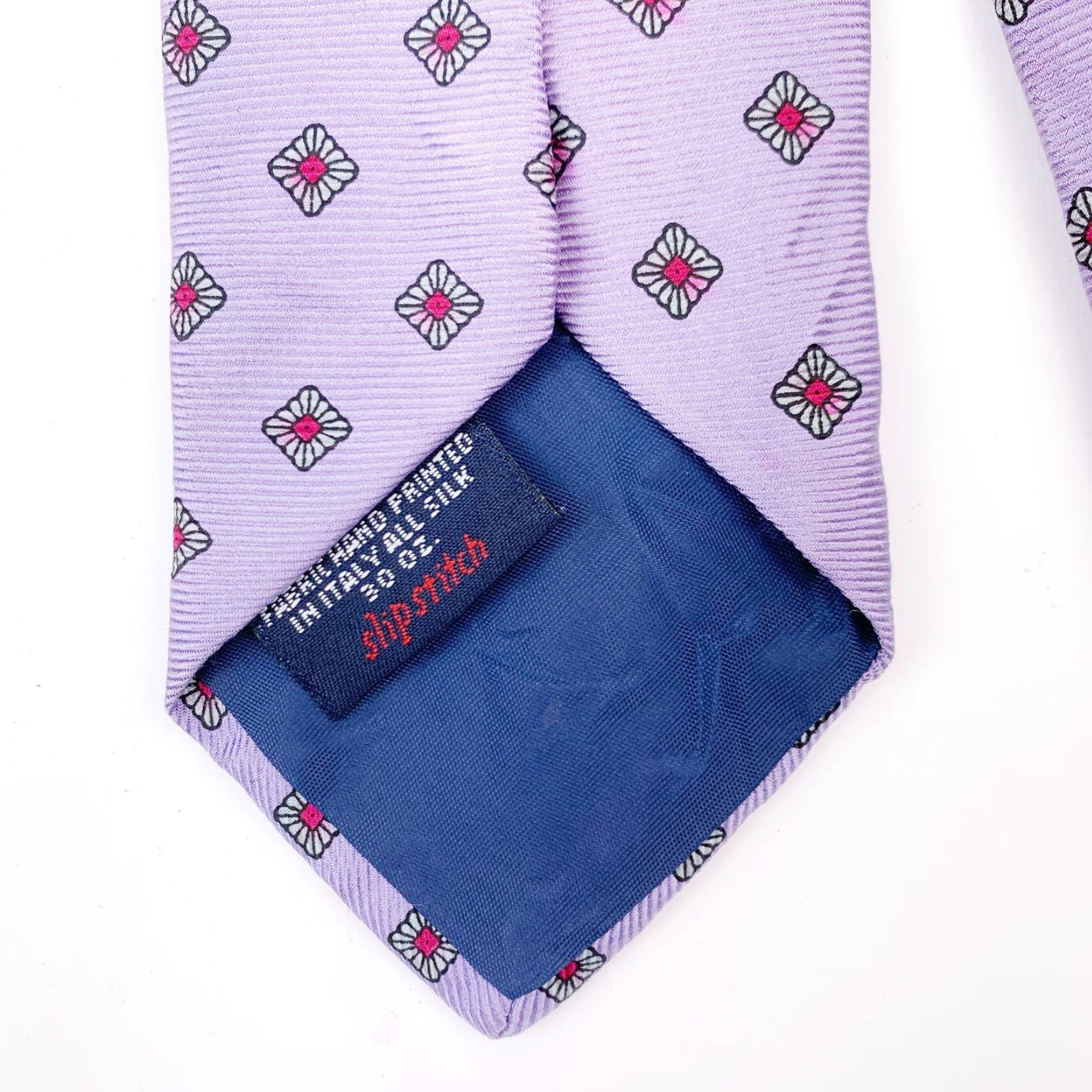 Vintage VINTAGE DAMON Tie Men 100% Silk Geometric Pattern Made in Italy 54.5 x 3" Purple Geometric Pattern Tie Mens Silk Italy 54.5" 3" Size ONE SIZE - 5 Thumbnail