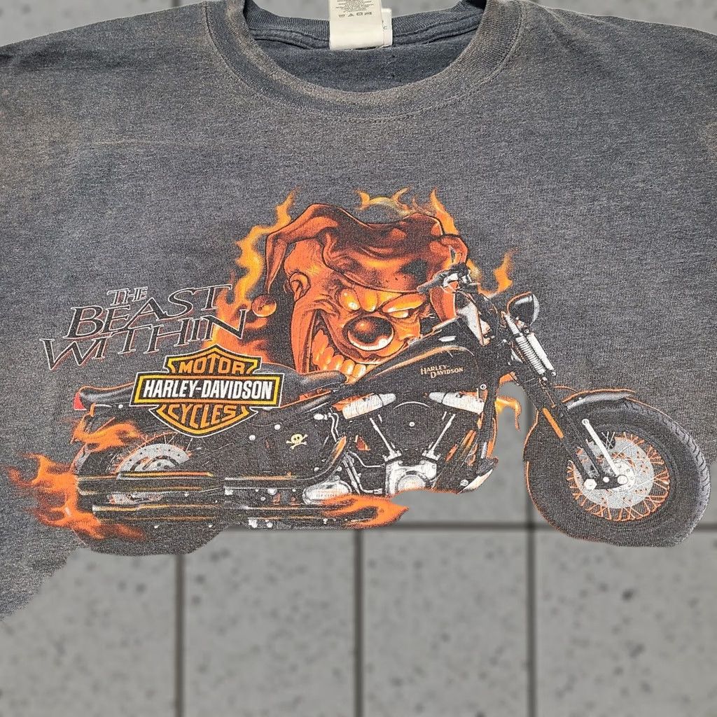 Harley Davidson Harley-Davidson T-Shirt Men's 2XL RoadRunner Motorcycles Beast Within Gray Crew Neck Short Sleeve New York Size US XXL / EU 58 / 5 - 1 Thumbnail