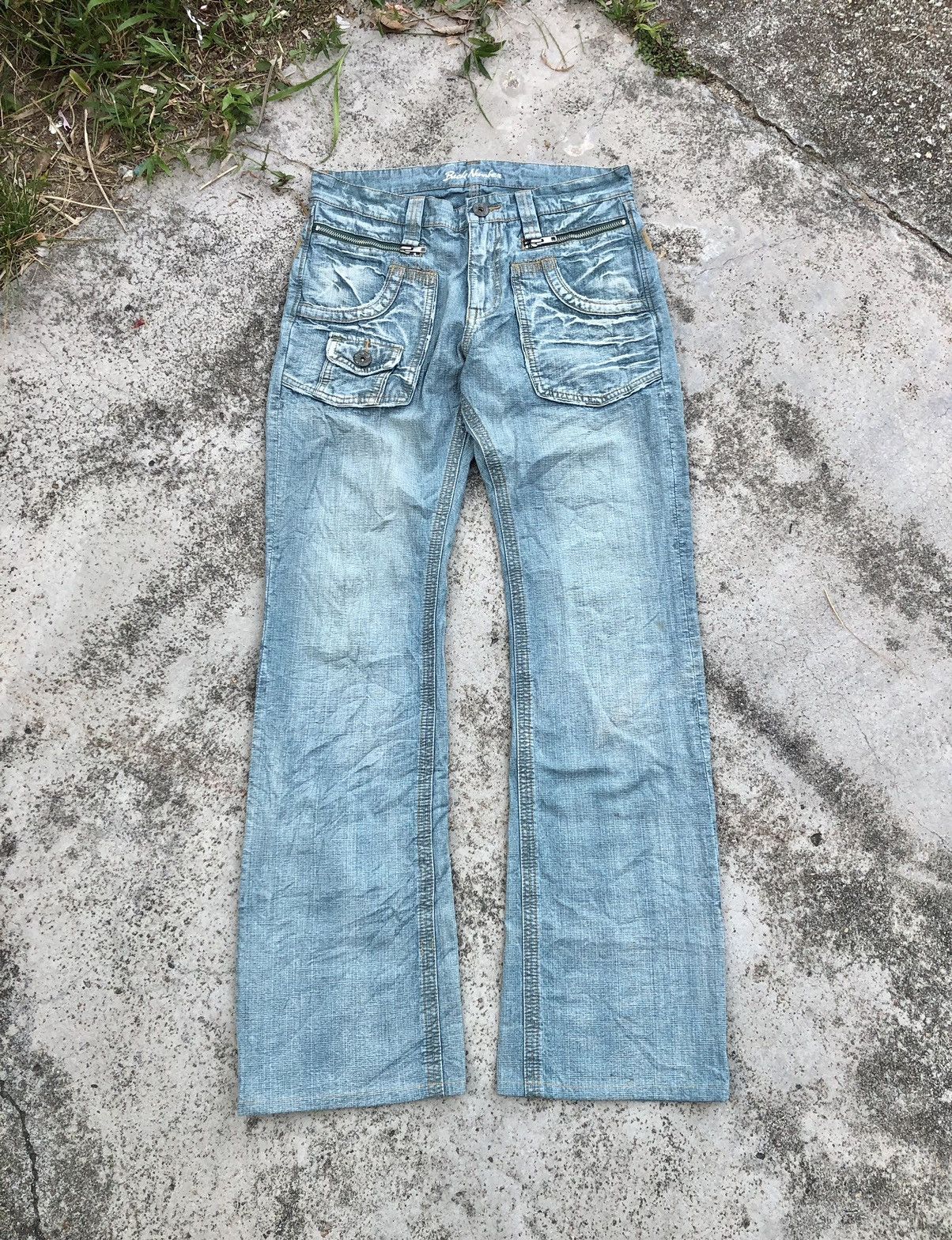 Vintage FLARED⚡️⚡️WASHED BLUE ZIPPER BACK NUMBER BUSHPANT Size US 30 / EU 46 - 1 Thumbnail