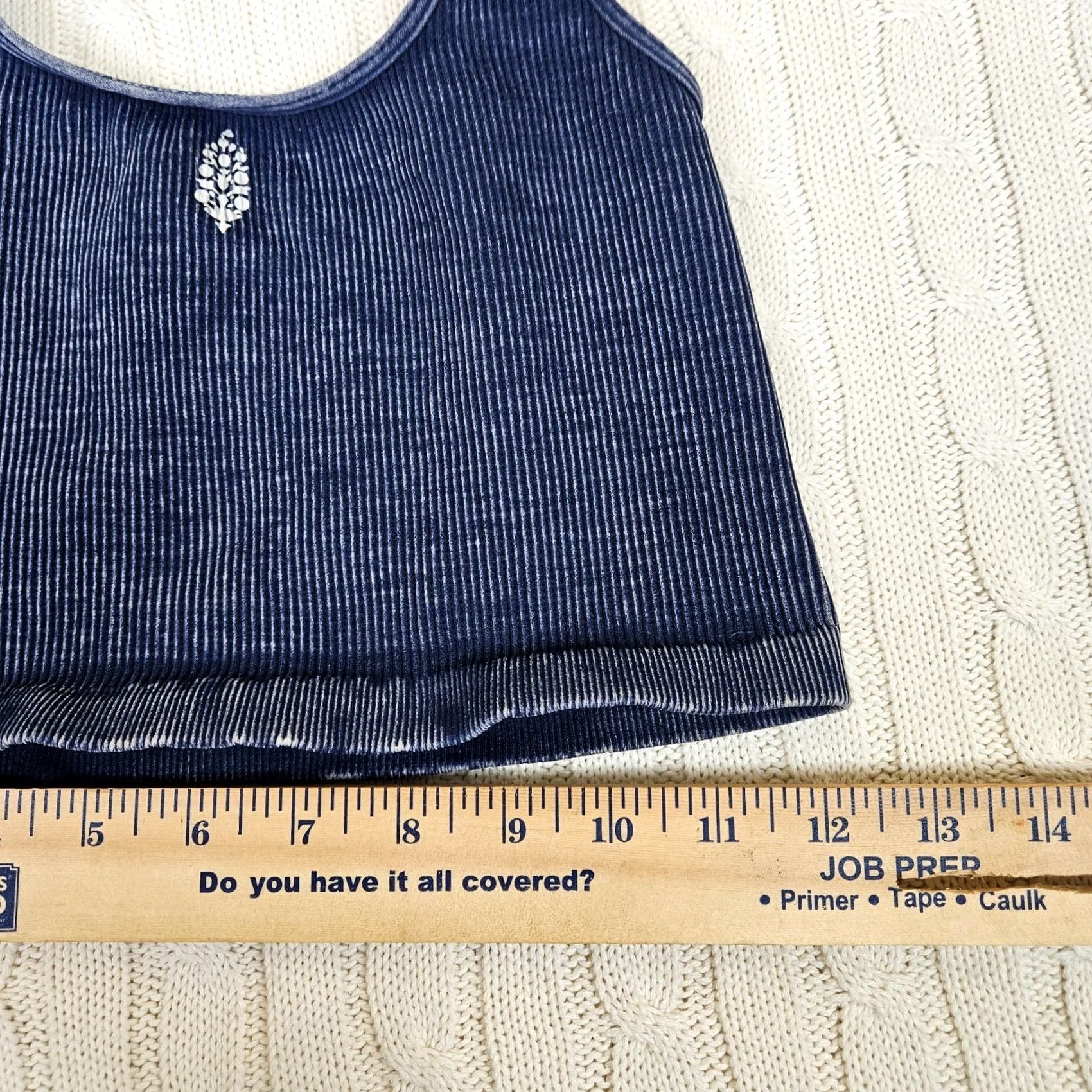 Free People Movement Free People Women's Cropped Tank Square Happiness Runs Size M/L Navy Blue Knit Nylon Spandex Casual All Seasons Tank Womens Size M / US 6-8 / IT 42-44 - 3 Thumbnail