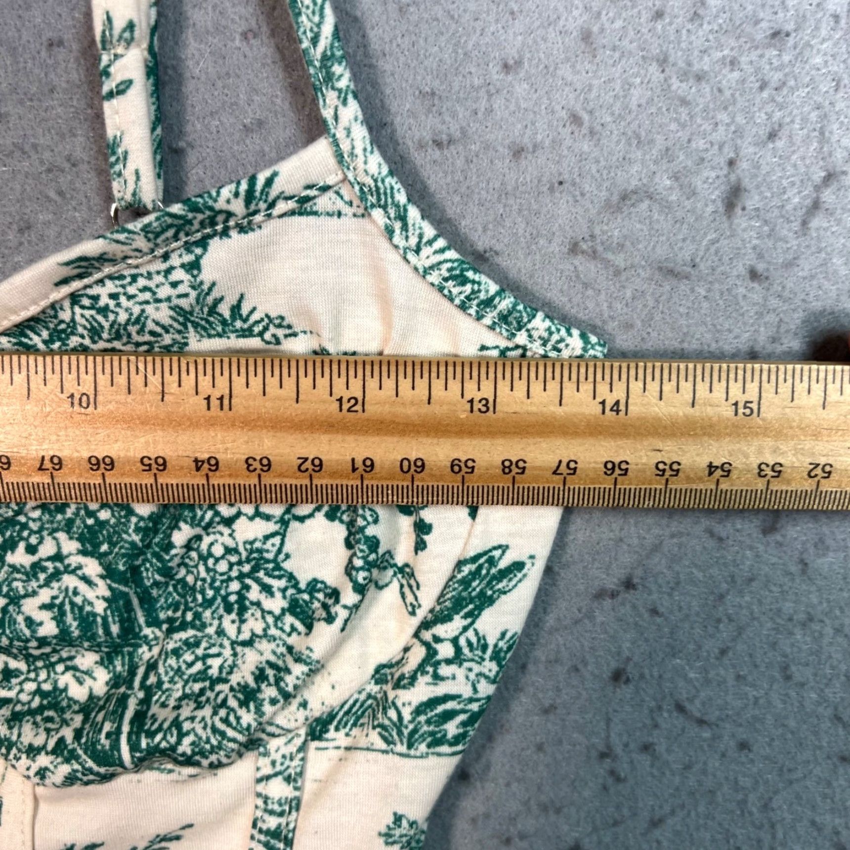 Cider Cider Bodysuit Shirt Womens XS Toile Print Adjustable Straps Green 90s Vintage Graphic Print Bodysuit Womens XS Green Size XS / US 0-2 / IT 36-38 - 5 Thumbnail