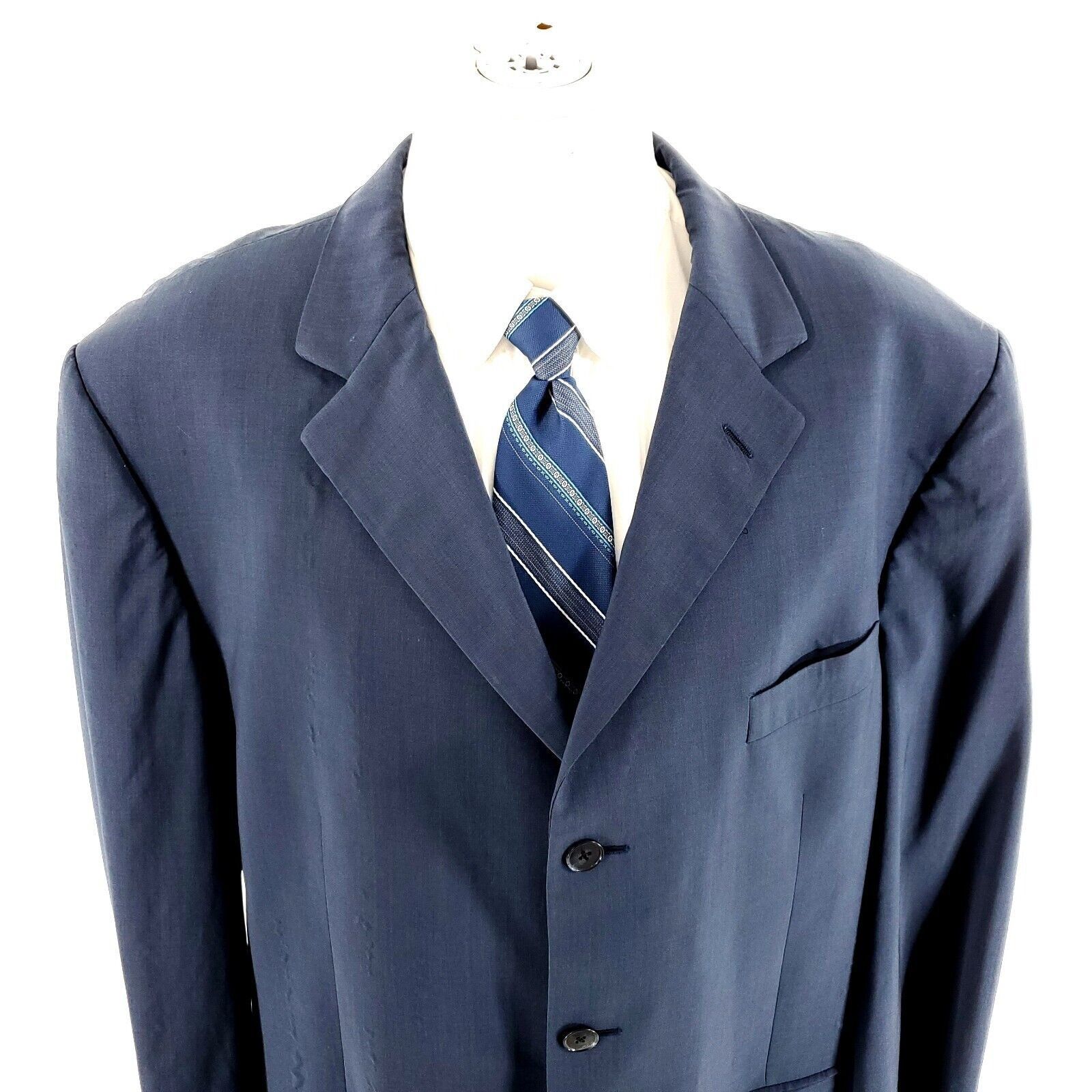 Arnold Brant DAMAGED Arnold Brant Marzotto Wool 3 Button Blazer 48L Blue Size 48L - 1 Thumbnail