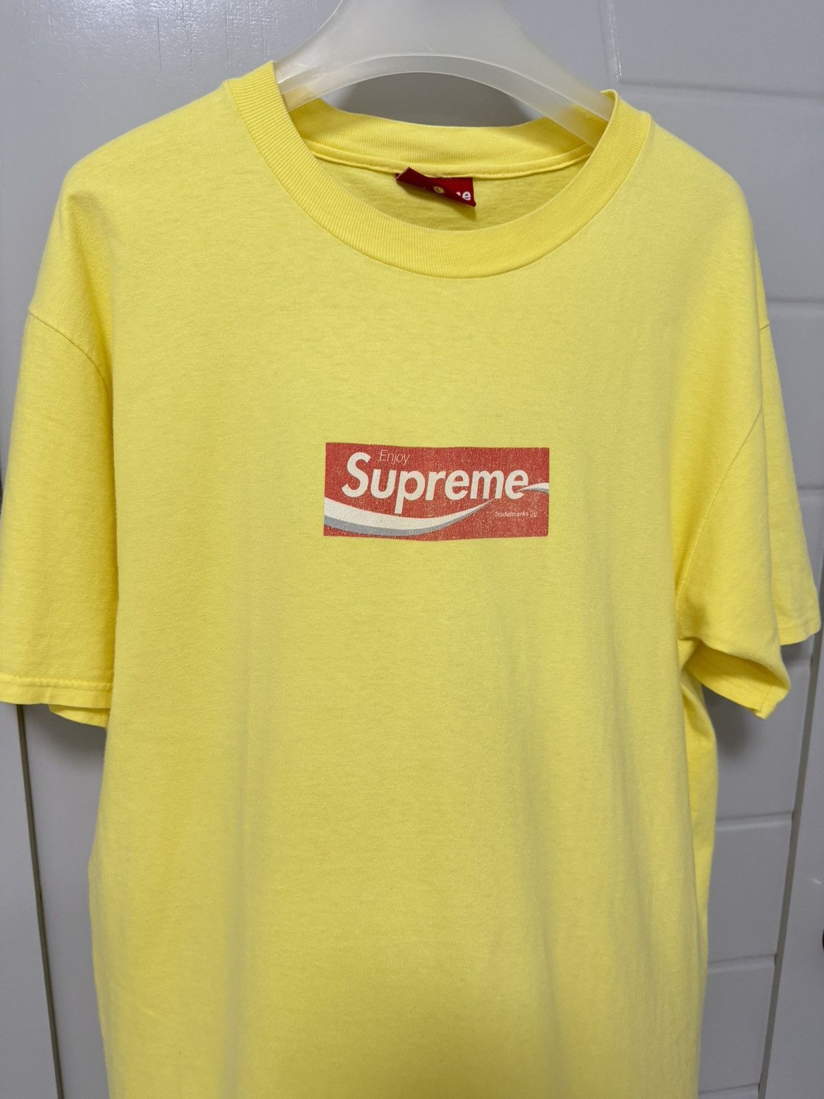 Very Rare Og Supreme Yellow 1997 Coke Box Logo Tee