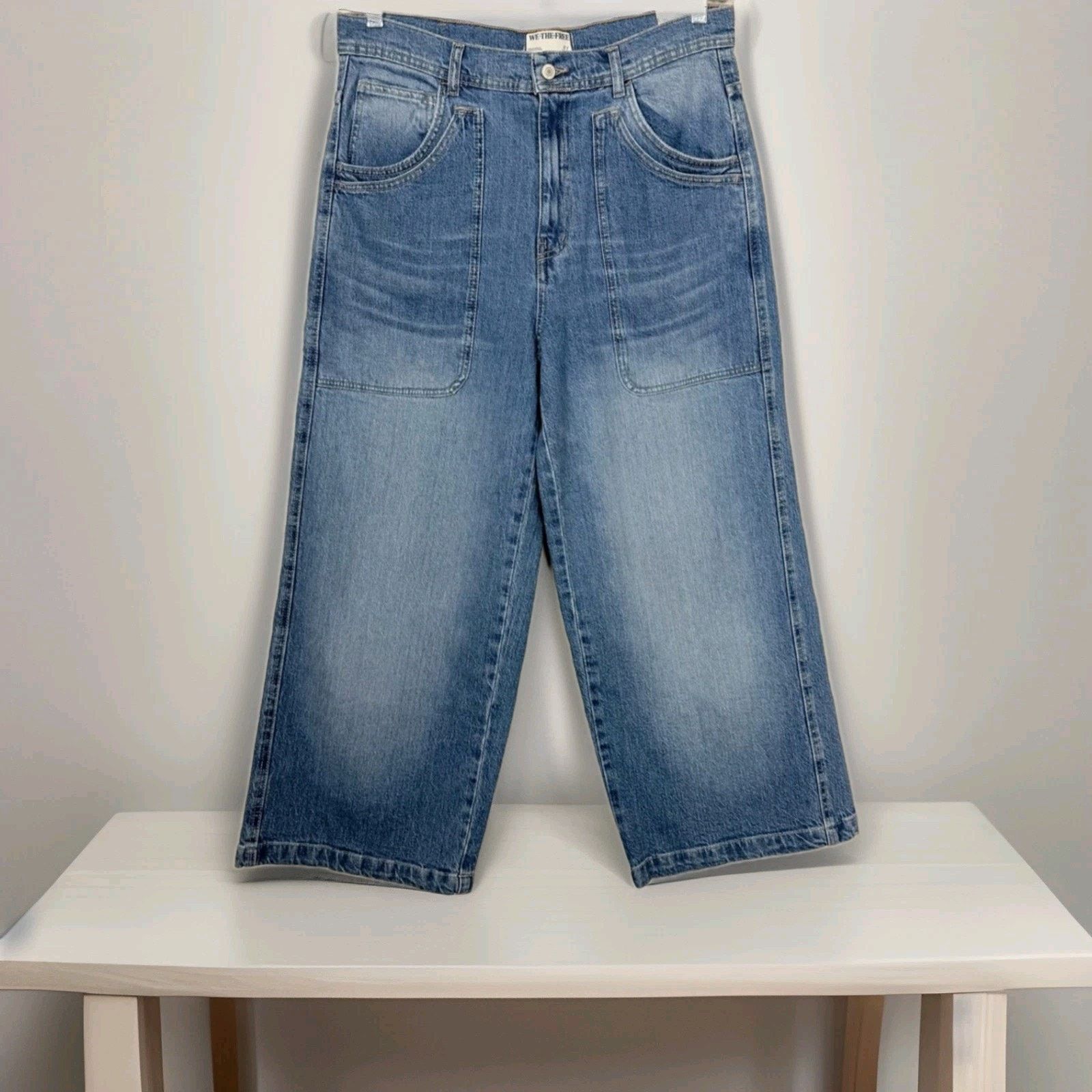 Free People We The Free Piper Mid-Rise Crop Wide-Leg Jeans 28 Size 28" / US 6 / IT 42 - 7 Thumbnail