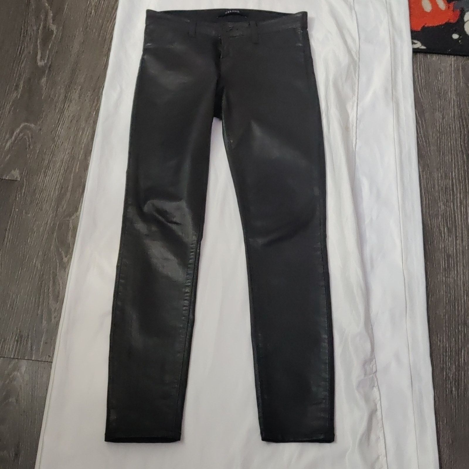 J Brand J Brand Women's Black Lacquered Super Skinny Jeans 26 Rocker Size 26" / US 2 / IT 38 - 3 Thumbnail