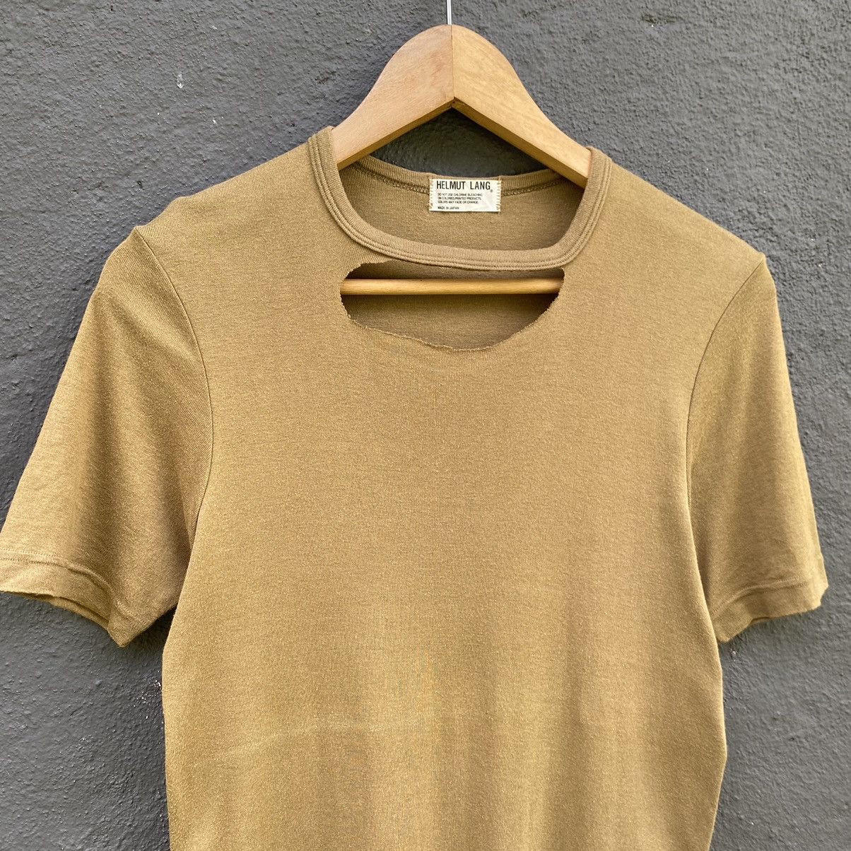 Helmut Lang Thrashed Faded Vintage 90s Helmut Lang ERD GRUNGE PLAIN TEE Size US M / EU 48-50 / 2 - 2 Thumbnail