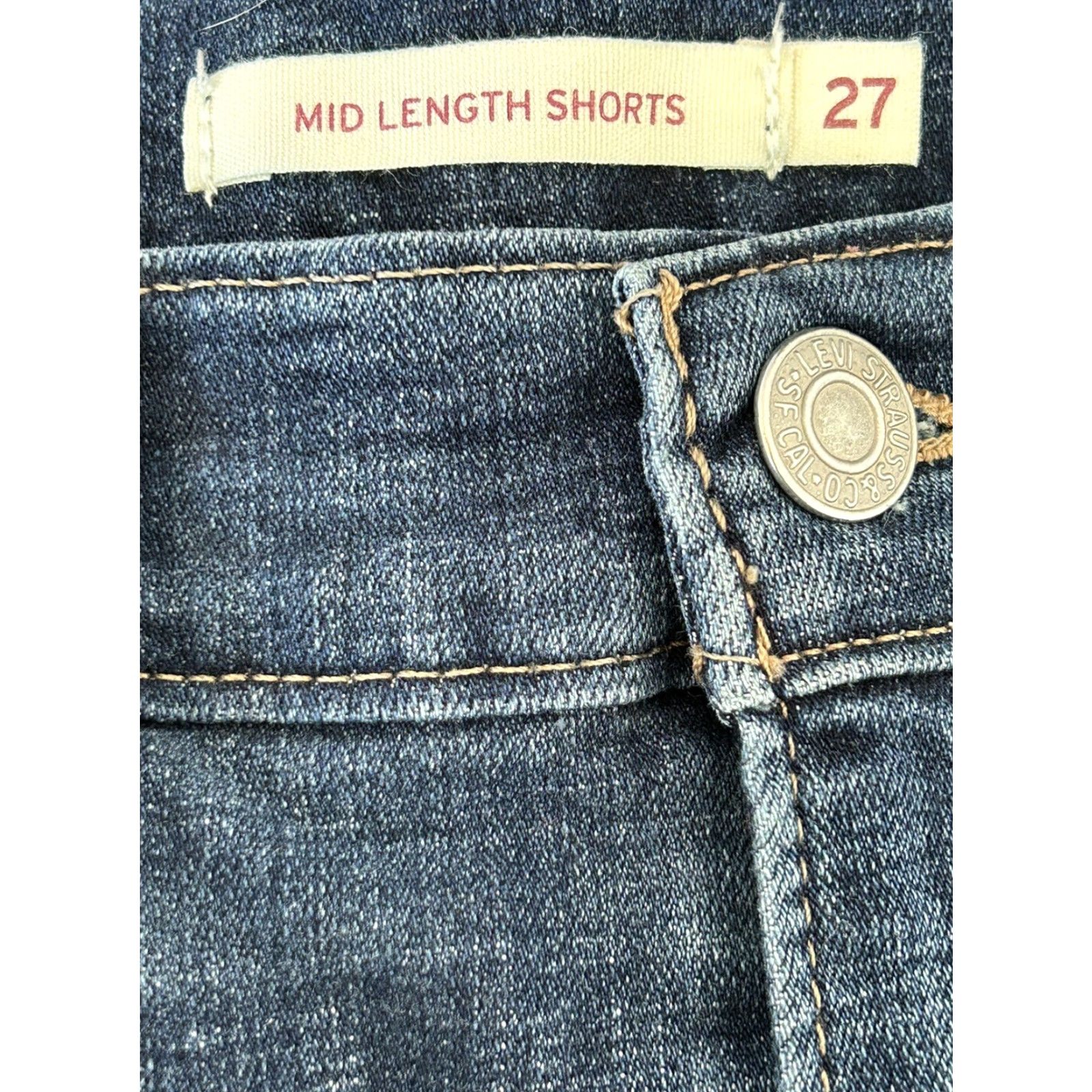 Levi's Womens Levi's Bermuda Shorts Mid Length Denim 27 Blue Jeans Denim Shorts 27 Women Size 27" / US 4 / IT 40 - 5 Thumbnail