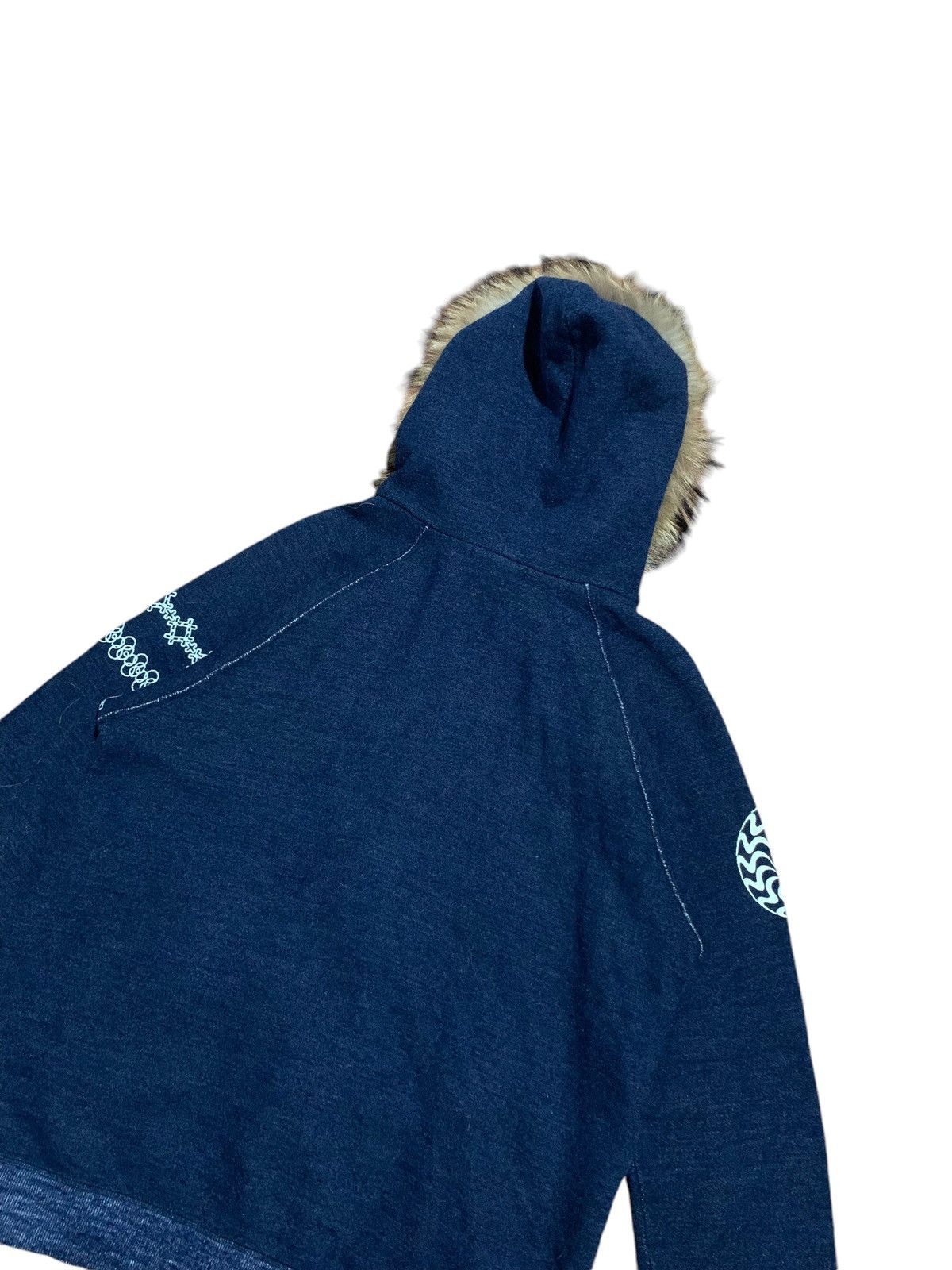 If Six Was Nine × Japanese Brand × Le Grande Bleu (L.G.B.) 2000s Ozone Rock embroidered fur hoodie Size US L / EU 52-54 / 3 - 8 Thumbnail